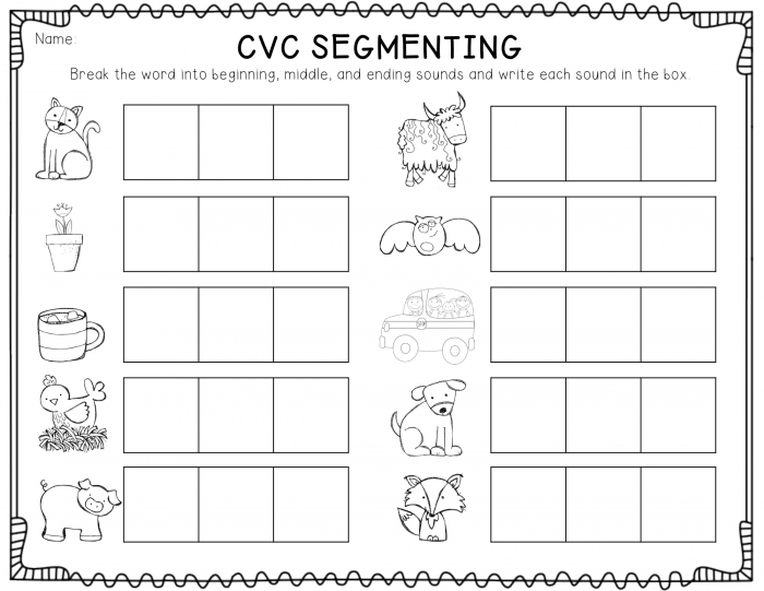 CVC Segmenting CVC Worksheets