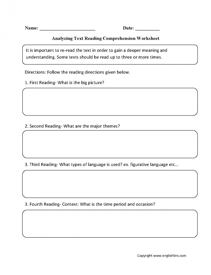 Reading Comp Worksheets Extraordinary Th Grade Comprehension