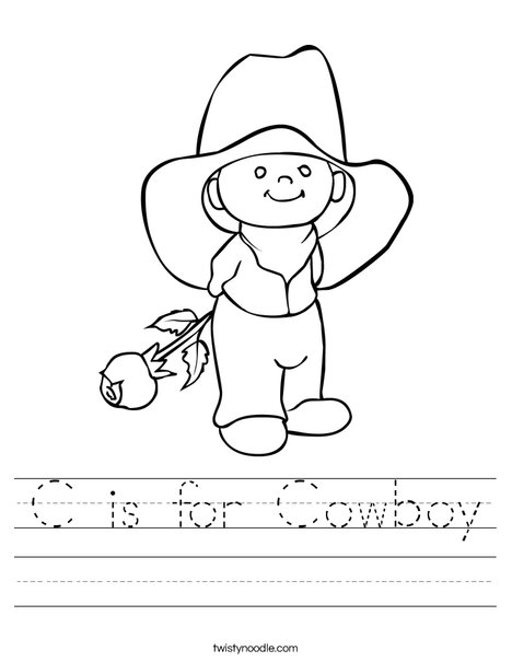 C Is For Cowboy Worksheet
