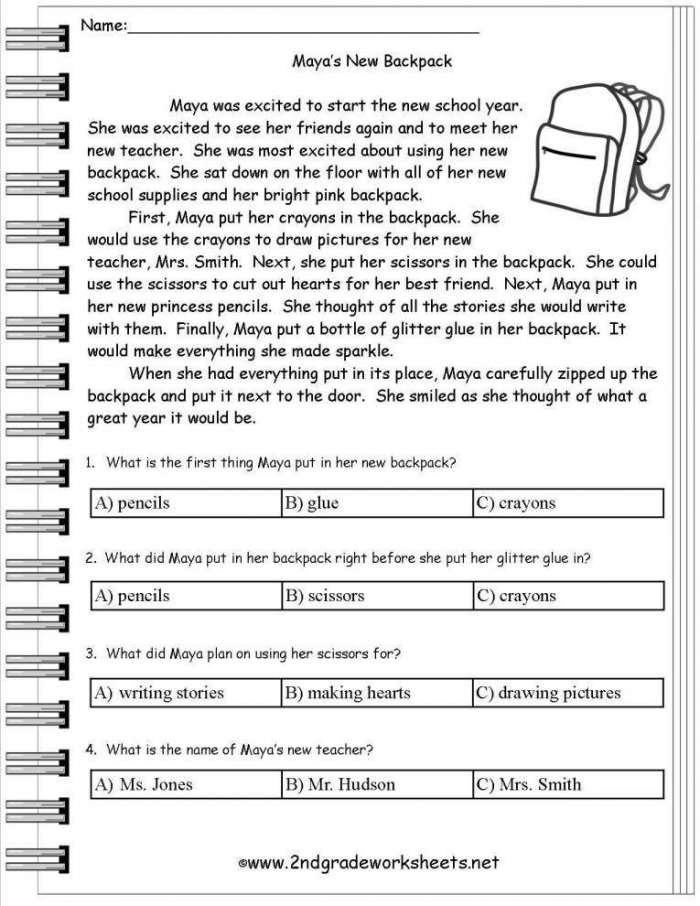 Free Printable 5th Grade Reading Worksheets Worksheets Day
