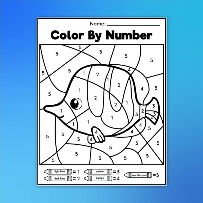 Ocean Color By Number Worksheets Simple Everyday Mom