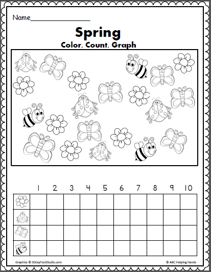 Spring Color Count And Graph Math Activity