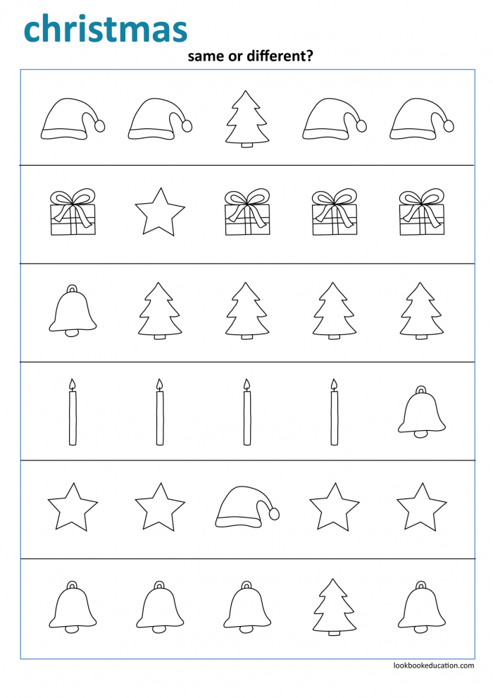 Worksheet Same Or Different Christmas