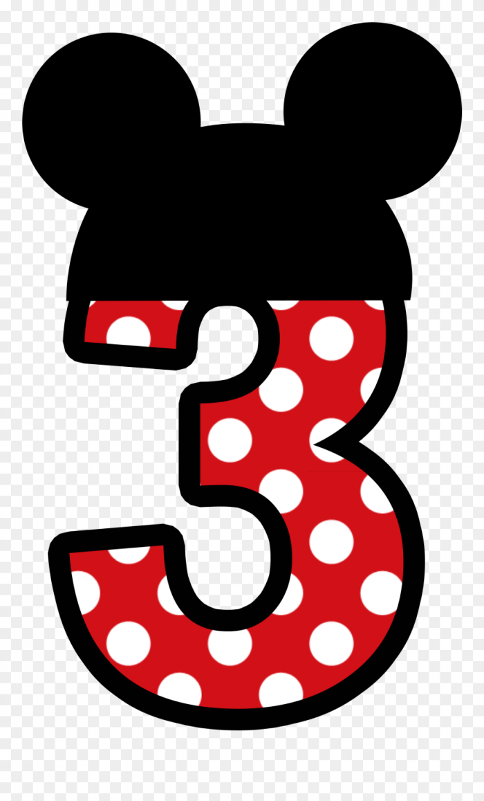 Mickey Mouse Number Clipart