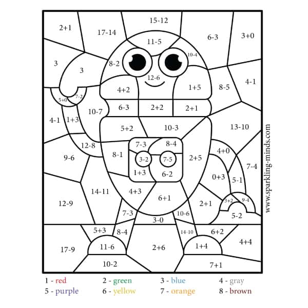 Robot Color By Number Addition And Subtraction Math Coloring