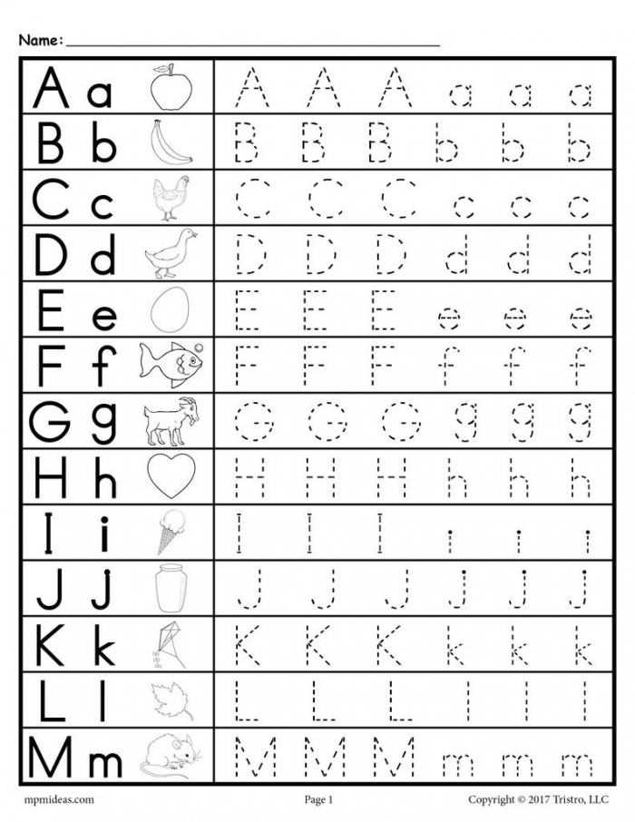Uppercase And Lowercase Letter Tracing Worksheets Supplyme