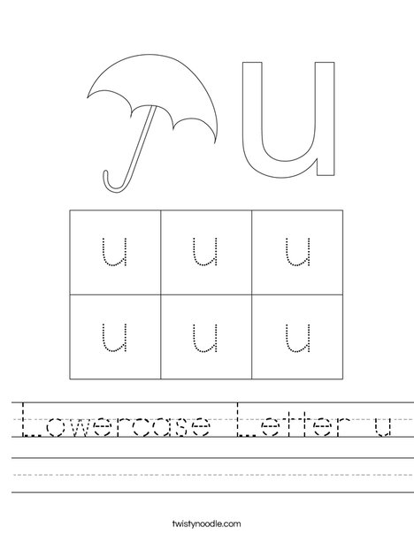 Lowercase Letter U Worksheet